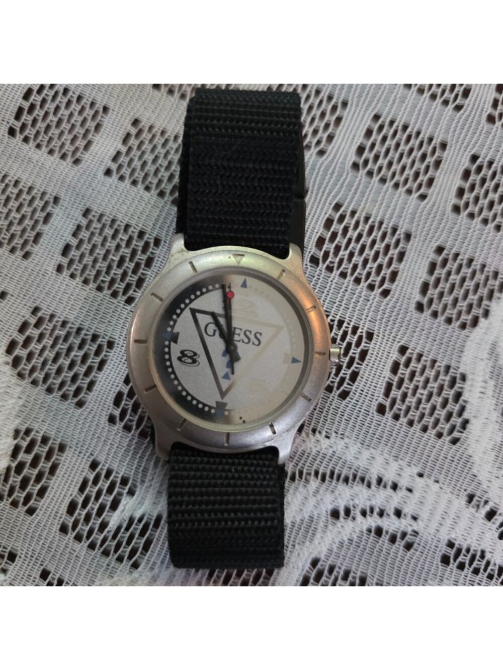 Guess 1996 Vintage Analog Watch Black Nylon Strap Japan Movement